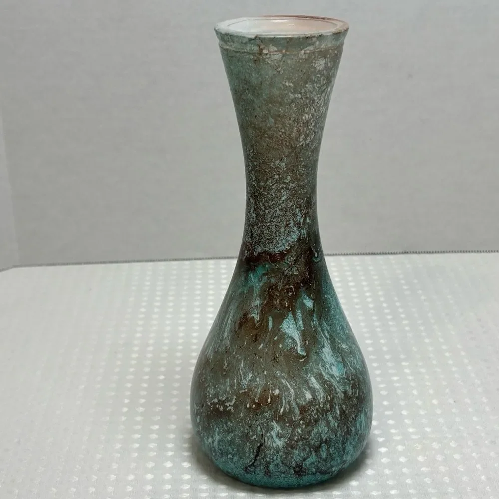 AKCAM Hand Crafted Vase Made in Turkey Green Brown